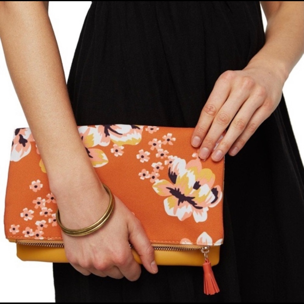 NWOT Rachel Pally reversible clutch with dust bag